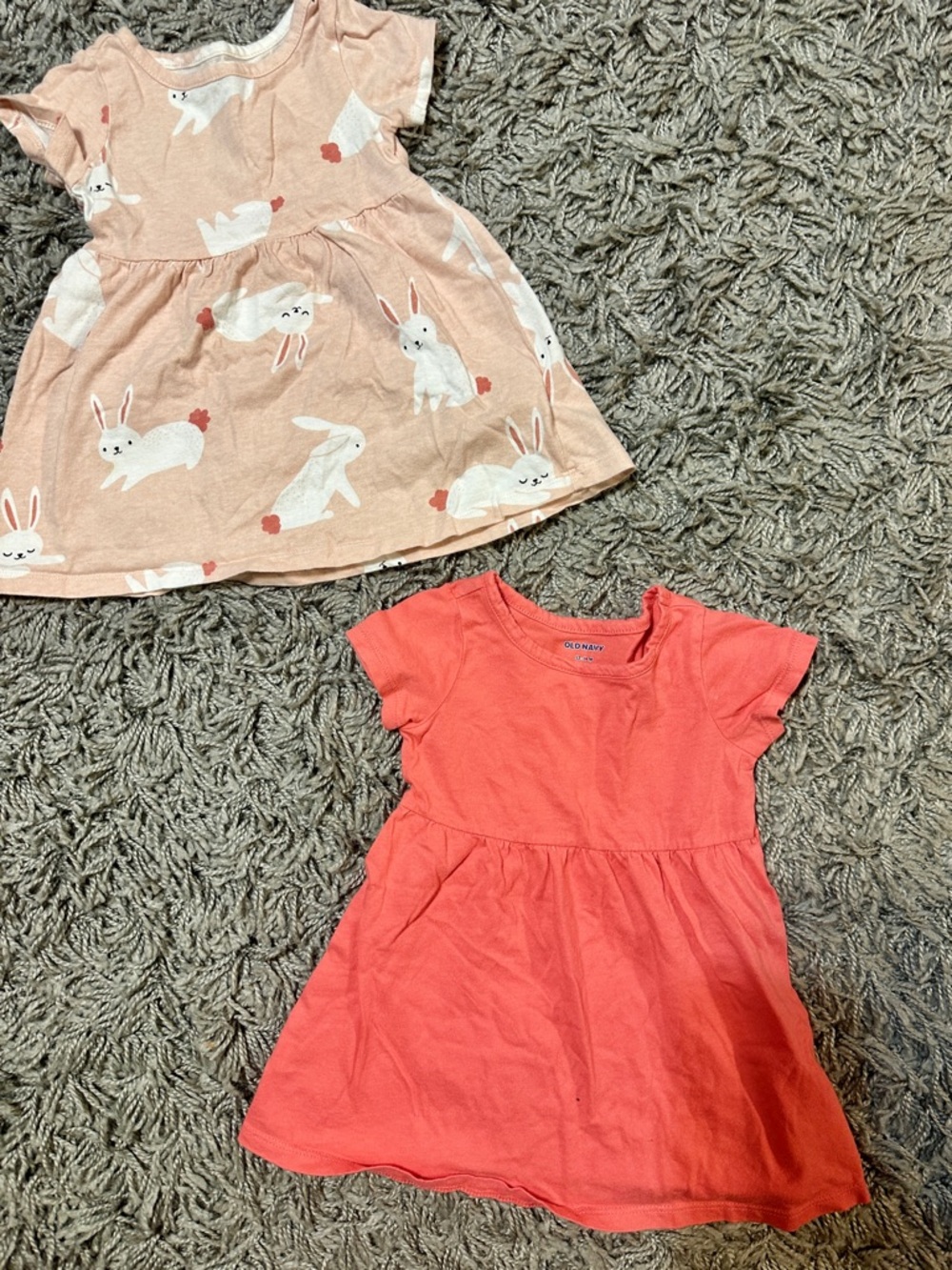 Garanimals Coral and Blush Bunny Print Girls' Casual Dresses